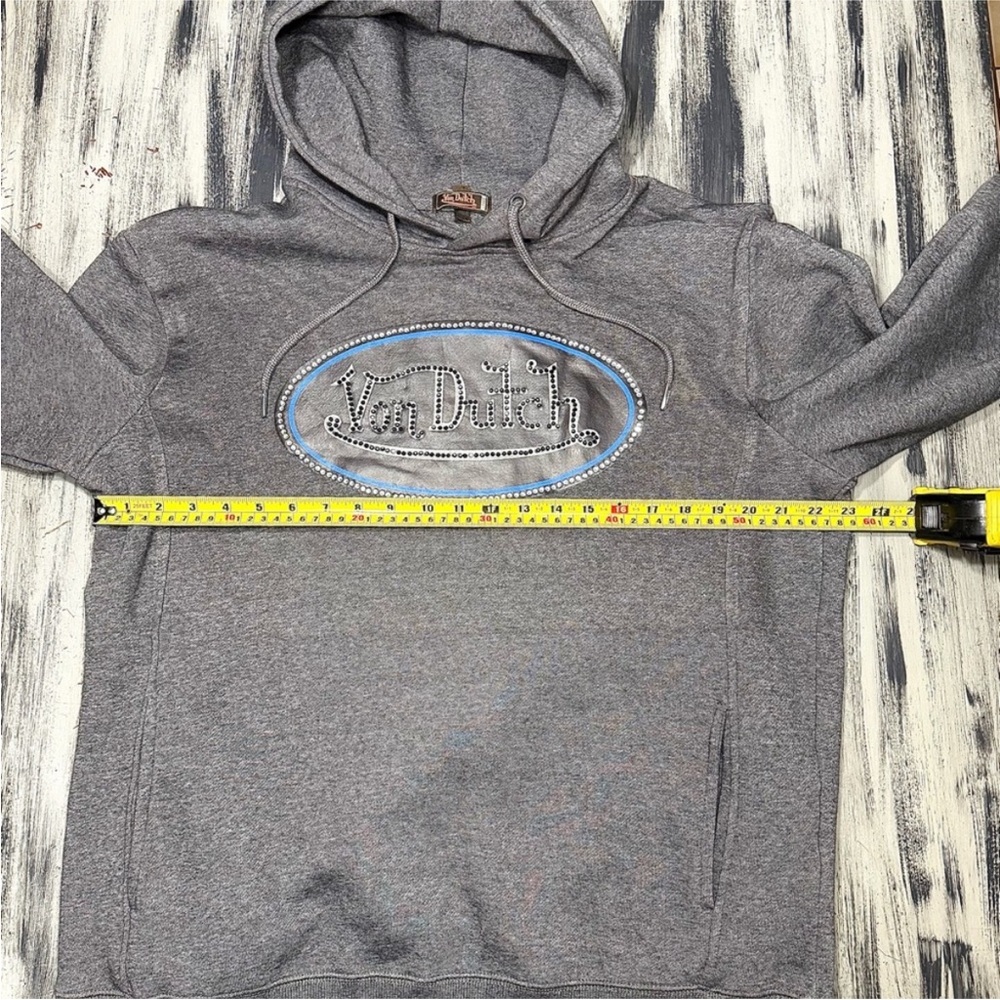 Von Dutch Gray and Black Rhinestone Hoodie NWOT - Picture 6 of 9